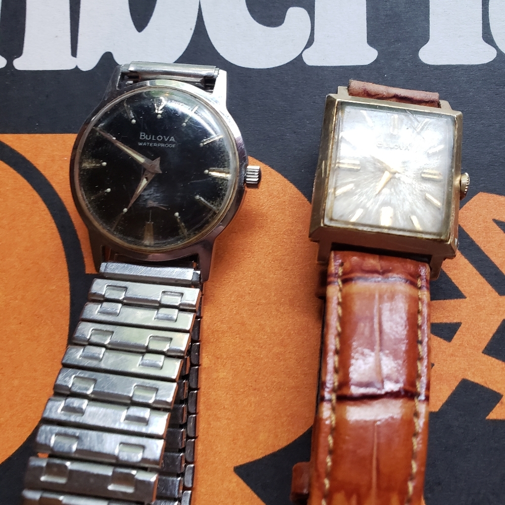 COPY - 1965 Bulova Surf King & Bulova Tank Manual Winding Both Running Great
